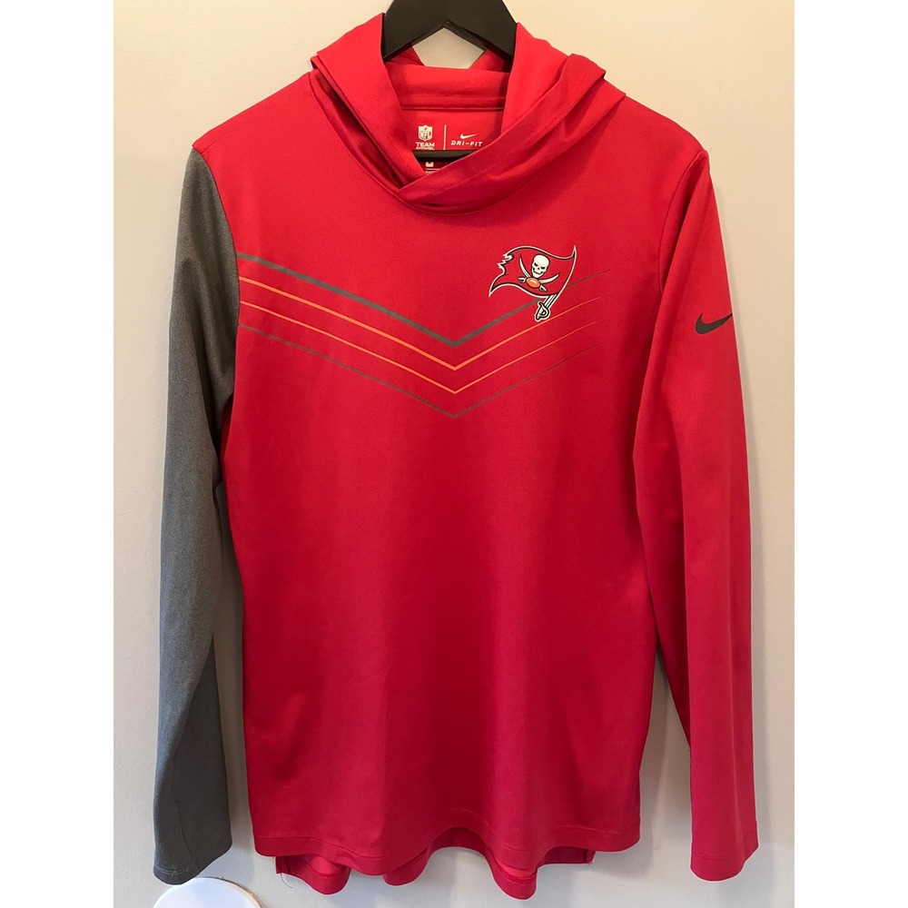 Nike NFL Tampa Bay Buccaneers Dri-FIT Hoodie Mens Medium Red Grey Pullover